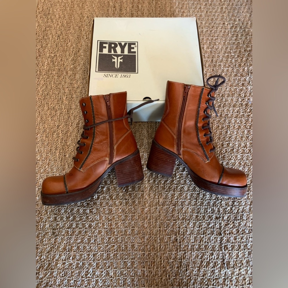 Frye Platform Y2K Vintage Boots size 8.5 - Picture 3 of 12